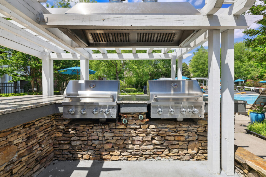 Photo of grills on the outside patio